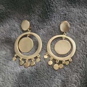 Matte Gold-Tone Boho Clip-On Earrings